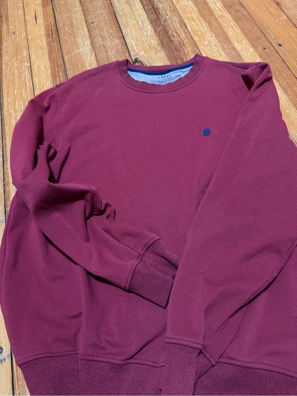 Izod Maroon Crewneck Sweatshirt with Navy Logo